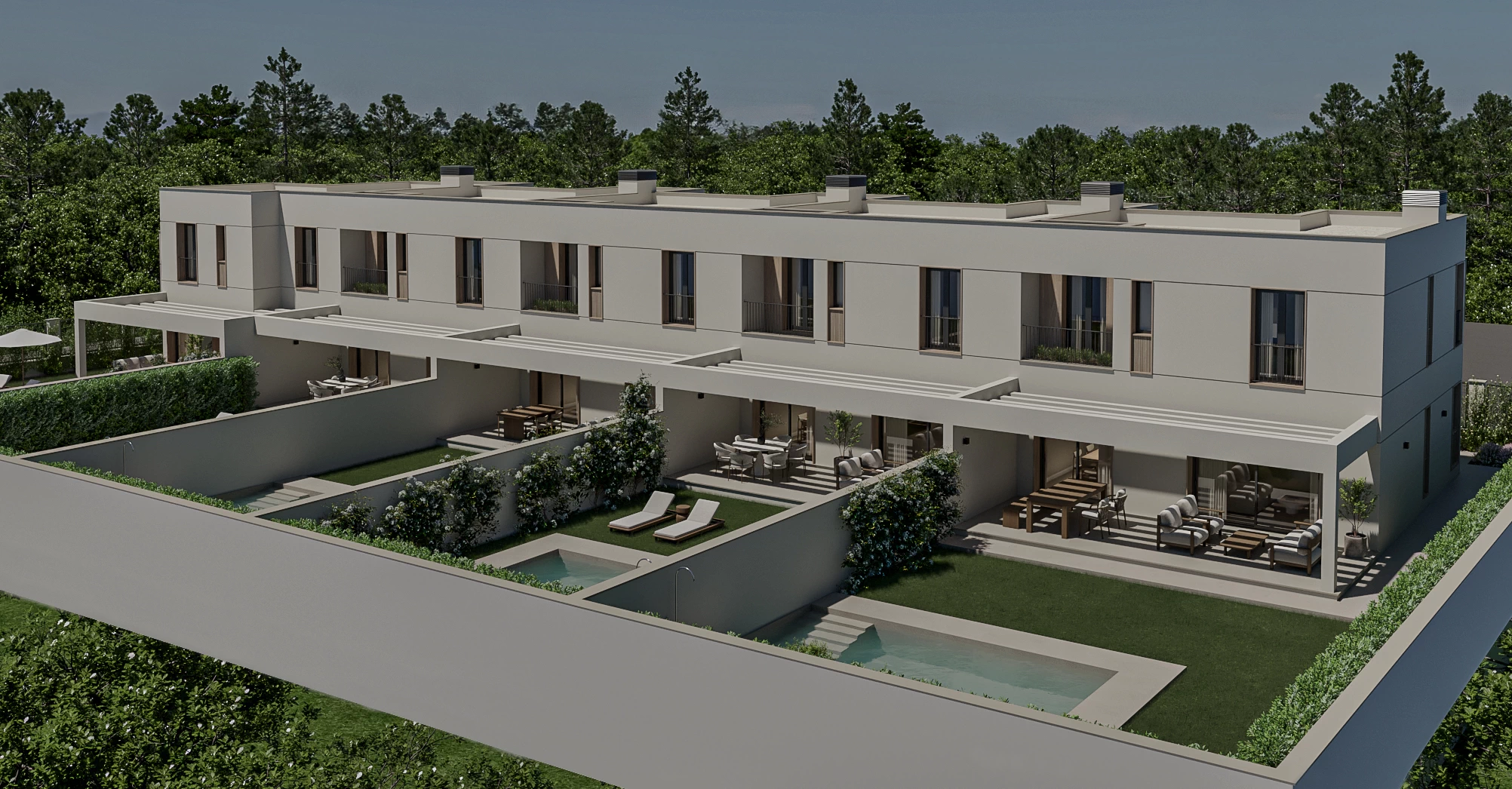 Terraza Proyecto Residencial La Torre realizado por Estudio Ollero